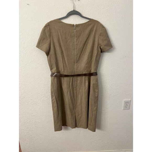 Tahari Arthur S. Levine Womens Brown Belted Sheath Dress Size 16 - Picture 2 of 5